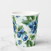 Waterverf Blauwe bessen Papieren Bekers (Voorkant)