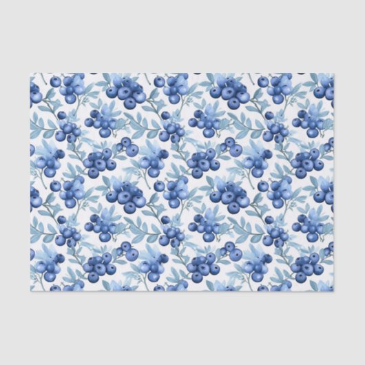 Waterverf Blauwe bessen Tissuepapier (Voorkant)