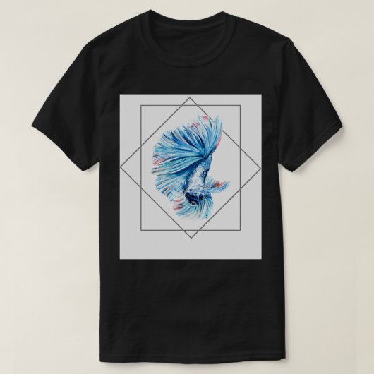 Waterverf blauwe betta t-shirt (Design voorkant)