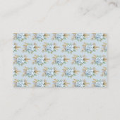 Waterverf Blauwe Bloemen Baby QR Code Registry Informatiekaartje (Achterkant)