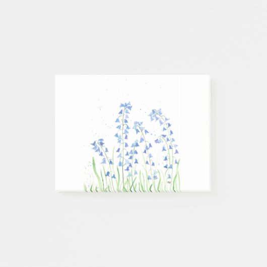 Waterverf blauwe bloemen bos chic post-it® notes (Voorkant)