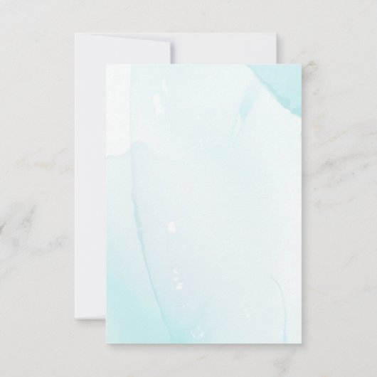 Waterverf blauwe bloemen kaart, creëer je eigen th bedankkaart (Achterkant)