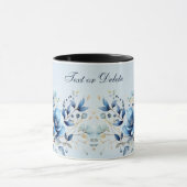 Waterverf Blauwe Bloemen Koffiemok Mok (Midden)