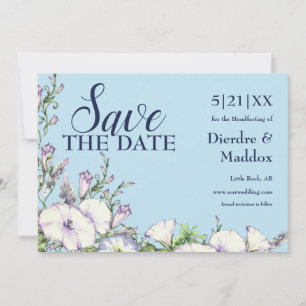Waterverf Blauwe Bloemen Morning Glory Handfasting Save The Date
