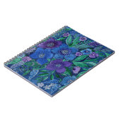 waterverf, blauwe bloemen notitieboek (Linkerzijde)