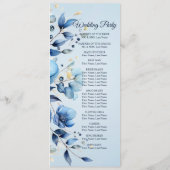 Waterverf Blauwe Bloemen Trouwprogramma Programma (Achterkant)