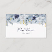 waterverf Blauwe Bloemen visitekaartje (Voorkant)