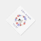 Waterverf Blauwe Bloemige Winter Krans Servetten (Hoek)