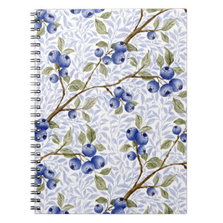 Waterverf Blauwe Bosbes Botanisch in Blauw Groen W Notitieboek
