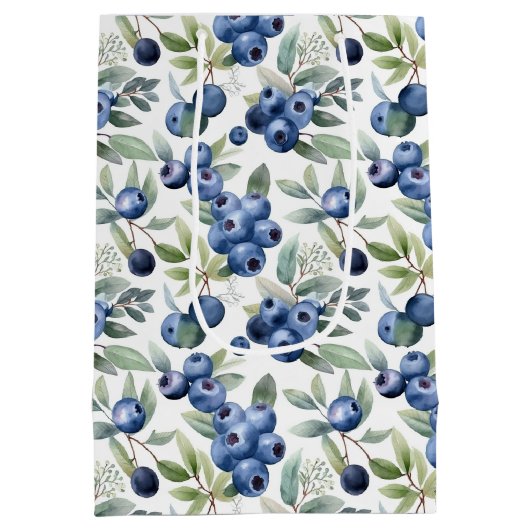 Waterverf blauwe bosbessen medium cadeauzakje (Achterkant)