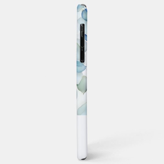 Waterverf Blauwe Botanische Hydrangea Monogram Case-Mate iPhone Case (Achterkant/links)
