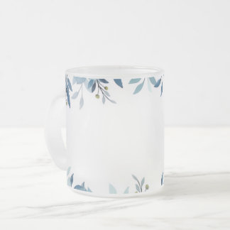 Waterverf Blauwe Botanische Matglazen Mok