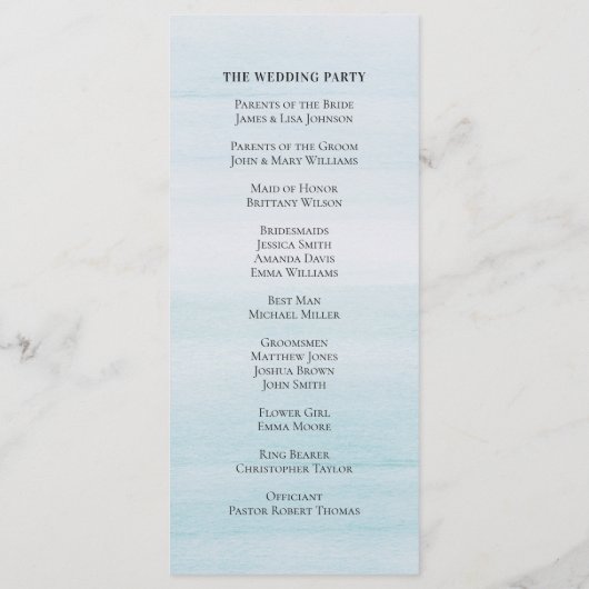 Waterverf Blauwe bruiloft. Klassieke nautische sim Programma (Achterkant)