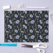 Waterverf Blauwe Cornflower Zwarte Achtergrond Tissuepapier (Craft)
