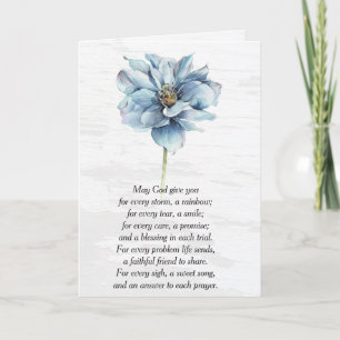 Waterverf Blauwe Dahlia Bloem Denken aan jou Kaart