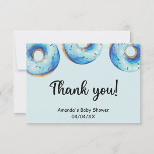 Waterverf blauwe donuts bedankkaart