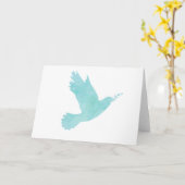 Waterverf Blauwe Dove Kaart (Gele Bloem)