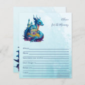 Waterverf blauwe draak Baby shower (Voorkant / Achterkant)