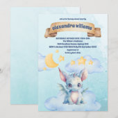 Waterverf blauwe draak Baby shower Kaart (Voorkant / Achterkant)