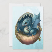 Waterverf blauwe draak Baby shower Kaart (Achterkant)