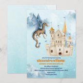 Waterverf blauwe draak Baby shower Kaart (Voorkant / Achterkant)