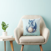 Waterverf blauwe draak Baby shower Kussen (Stoel)