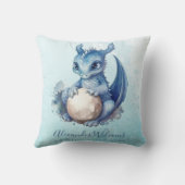 Waterverf blauwe draak Baby shower Kussen (Achterkant)
