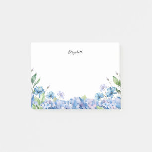 Waterverf Blauwe en Paarse Hortensia's Gepersonali Post-it® Notes