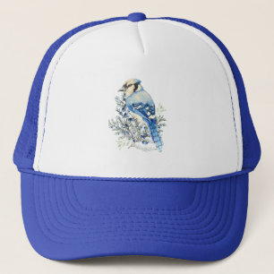 Waterverf Blauwe Gaai Vogel Blauwe Bosbessen Lande Trucker Pet