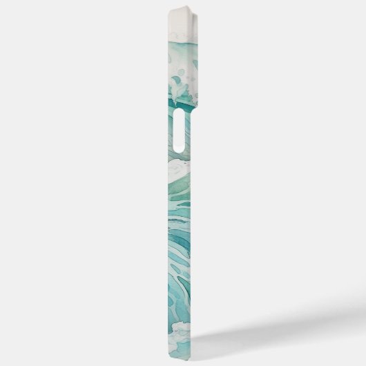 Waterverf blauwe golven aangepaste naam Case-Mate iPhone case (Achterkant / Rechts)