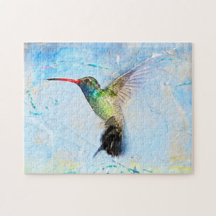 Waterverf blauwe groen legpuzzel