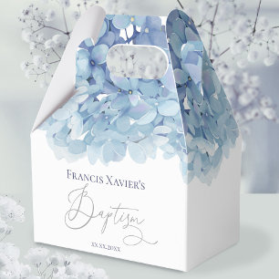 waterverf blauwe hortensia Doop Bedankdoosjes