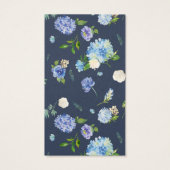 Waterverf Blauwe Hydrangea Blank Bloemen Verticaal Visitekaartjes (Achterkant)