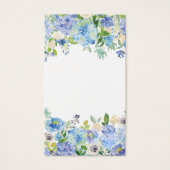 Waterverf Blauwe Hydrangea Blank Bloemen Verticaal Visitekaartjes (Voorkant)
