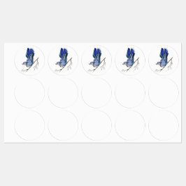 Waterverf blauwe jay labels