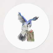 Waterverf blauwe jay labels (Design 1)
