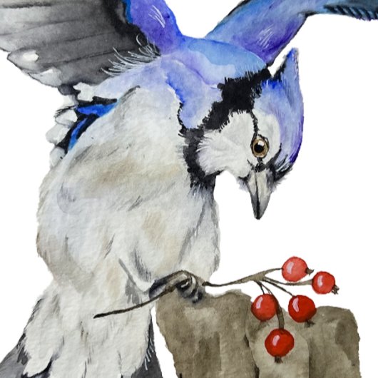 Waterverf blauwe jay perfect poster