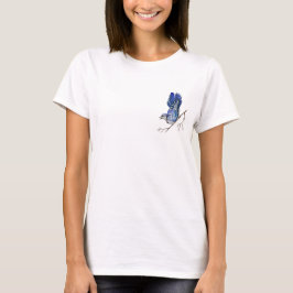 Waterverf blauwe jay t-shirt