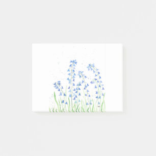 Waterverf blauwe klokjes bloemen bos chic post-it® notes