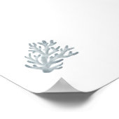 Waterverf blauwe koraal print (Hoek)