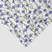 Waterverf Blauwe Korenbloemen op Witte Achtergrond Tissuepapier (Detail)