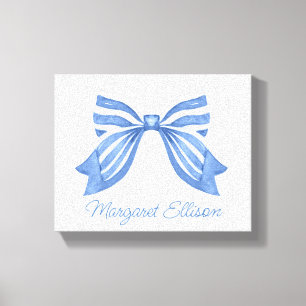 Waterverf Blauwe kraag Canvas Afdruk