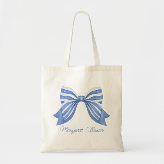 Waterverf Blauwe kraag Tote Bag (Voorkant)
