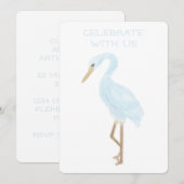 Waterverf Blauwe Kraanvogel Kaart (Voorkant / Achterkant)