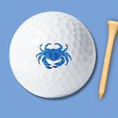 Waterverf blauwe krab golfballen