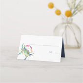 Waterverf blauwe krab kustbruiloft (Voorkant)