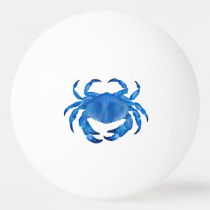 Waterverf blauwe krab pingpongballen