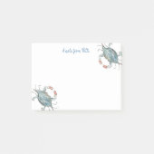 Waterverf blauwe krab post-it® notes (Voorkant)