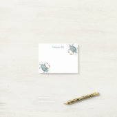 Waterverf blauwe krab post-it® notes (Op bureau)