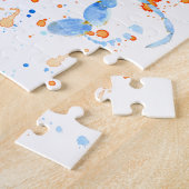 Waterverf blauwe krab verfsplaat legpuzzel (Zijkant)